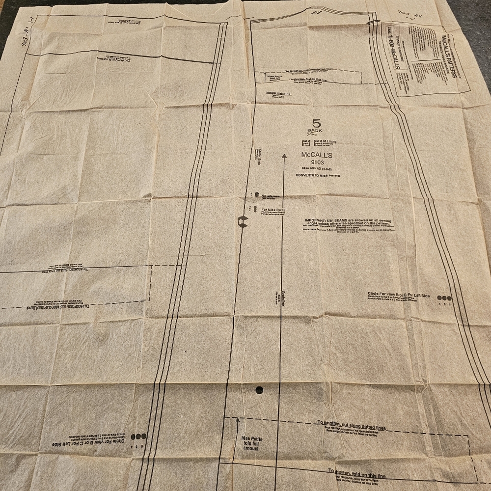Vintage '97 McCall's Slip Dress Pattern 9103 Sizes 4-6-8 (4 Variations) - Picture 4 of 6